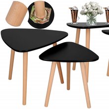 Kohvilaudade komplekt Springos HF0014, kolmnurksed, 2 tk, must