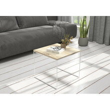 Diivanilaud ADRK Furniture Elena, 50 x 50 cm, helepruun/valge