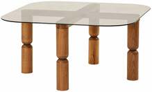 Kohvilaud Kalune Design Kei, 80 x 80 x 40 cm, pronks/pähkel