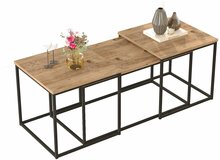Kohvilaudade komplekt Kalune Design VG9-A, pruun, 45 x 90 x 44.8 cm