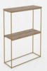 Konsoollaud ADRK Furniture Velo, 20 x 60 x 80 cm, kuldne/pruun