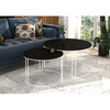 Kohvilaudade komplekt ADRK Furniture Etta, 75 x 75 x 43 cm, must/valge, 2 tk