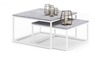 Kohvilaudade komplekt ADRK Furniture Kama, 65 - 75 cm, 2 tk, hall/valge