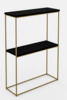 Konsoollaud ADRK Furniture Velo, 20 x 60 x 80 cm, must/kuld