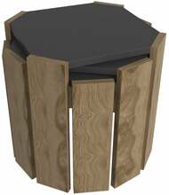 Kohvilaud Kalune Design Lori, 44.5 x 44.5 x 41 cm, antratsiit/pähkel