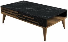 Kohvilaud Kalune Design Valensiya, 105 x 60 x 34,6 cm, valge/must/pähkel