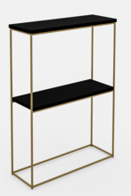Konsoollaud ADRK Furniture Velo, 20 x 60 x 80 cm, must/kuld
