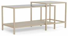 Kohvilaudade komplekt Actona Seaford, 90 x 50 x 50 cm, hall, klaasist pealispind, 2 tk