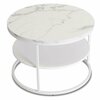 Kohvilaud Mebel Elite BEST, ümmargune, 70 cm, valge marmor