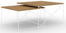 Kohvilaudade komplekt ADRK Licco 2in1, 65 - 75 cm, 2 tk, pruun/valge/pruunikas