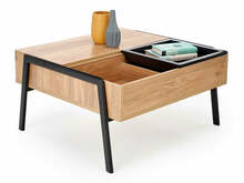 Kohvilaud Halmar Podium, 80 x 85 x 43-64 cm, must/puit