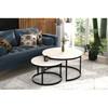 Diivanilaua komplekt ADRK Furniture Okin, 75 x 75 x 43 cm, valge/must