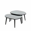 Kohvilaudade komplekt Kalune Design Gusto, 2 tk, 55 x 75 x 38-41 cm, must/hall