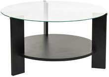 Kohvilaud Nordure Clara, 75 x 75 x 40 cm, must/läbipaistev