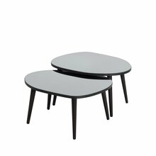Kohvilaudade komplekt Kalune Design Gusto, 2 tk, 55 x 75 x 38-41 cm, must/hall