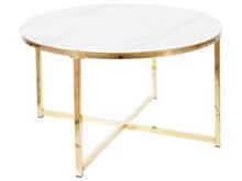 Diivanilaud Signal Meble Salma, 80 x 80 x 45 cm, kuldne/valge