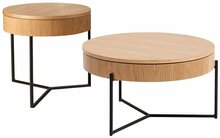 Kohvilaudade komplekt Kalune Design Islo, 70 x 70 x 40 cm, 2 tk, hele puit + must