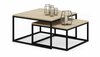 Kohvilaudade komplekt ADRK Furniture Kama, 65 - 75 cm, 2 tk, helepruun/must