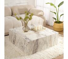 Diivanilaud Asir Prizma, 90 x 35 x 90 cm, valge/marmor