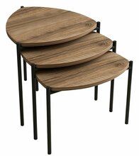 Kohvilaudade komplekt Kalune Design Lenny, 3 tk, 45 x 45 x 35-45 cm, pähkel