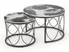 Diivanilaudade komplekt Halmar Alexandra, 70 x 70 x 56 cm, must marmor/must, 2 tk