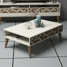 Diivanilaud Kalune Design, 90 x 60 x 34.6 cm, kreemjas/valge/pruun