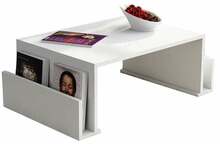 Kohvilaud Kalune Design Magazin, 95 x 60 x 36,8 cm, valge