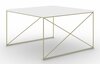 Kohvilaud ADRK Furniture Nelia, 75 x 75 x 43 cm, kuldne/valge