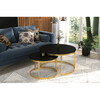 Diivanilaua komplekt ADRK Furniture Okin, 75 x 75 x 43 cm, must/kuldne