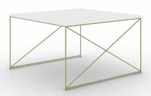 Kohvilaud ADRK Furniture Nelia, 75 x 75 x 43 cm, kuldne/valge