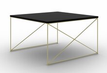 Kohvilaud ADRK Furniture Nelia, 75 x 75 x 43 cm, must/kuldne
