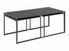 Diivanilauad Home4you Infinity, 120 x 60 x 48 cm, must marmor, 3 tk