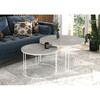 Kohvilaudade komplekt ADRK Furniture Etta, 75 x 75 x 43 cm, 2 tk, hall/valge
