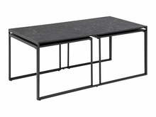 Diivanilauad Home4you Infinity, 120 x 60 x 48 cm, must marmor, 3 tk