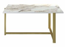 Kohvilaud Kalune Design Merideths, 92 x 64 x 45 cm, kuldne/valge