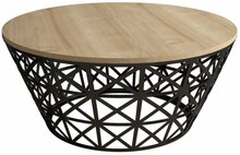 Kohvilaud Kalune Design Stil Metal Ferforje, pruun/must, 90 x 90 x 38 cm