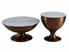 Kohvilaudade komplekt Signal Meble Salsa, 2 tk, 50-75 x 75 x 38-52 cm, valge/vask