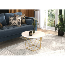 Kohvilaud ADRK Furniture Liam, 55 x 55 x 37 cm, valge/kuldne
