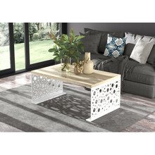 Diivanilaud ADRK Furniture Rina, 100 x 60 cm, helepruun/valge