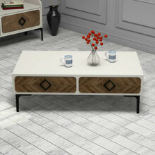 Diivanilaud Kalune Design Samba, 105 x 60 x 34.6 cm, kreemjas/pruun