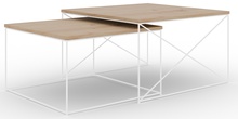 Kohvilaudade komplekt ADRK Licco, 2 tk, 65 - 75 cm, pruun/valge