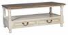Diivanilaud Home4you Samira, 110 x 55,5 x 45 cm, antiikvalge/pruun