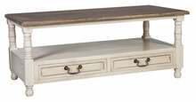 Diivanilaud Home4you Samira, 110 x 55,5 x 45 cm, antiikvalge/pruun