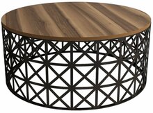 Diivanilaud Kalune Design Selin Metal Ferforje, pruun/must, 90 x 90 x 38 cm