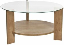 Kohvilaud Nordure Clara, 75 x 75 x 40 cm, tamm, Sapphire Oak läbipaistev