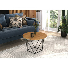 Diivanilaud ADRK Furniture Liam, 55 x 55cm, helepruun/must