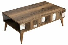 Kohvilaud Kalune Design Madrid, 105 x 60 x 37.6 cm, valge/pähkel