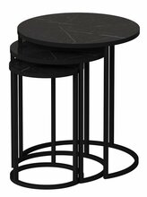 Kohvilaudade komplekt Kalune Design Gloria, 3 tk, must, 30-50 x 50 x 48-58 cm
