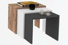 3-osaline kohvilaudade komplekt Kalune Design Gul, pruun/valge/hall