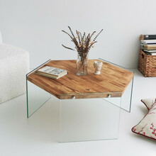 Diivanilaud Kalune Design Hexagon S304, 80 x 70 x 35 cm, pruun